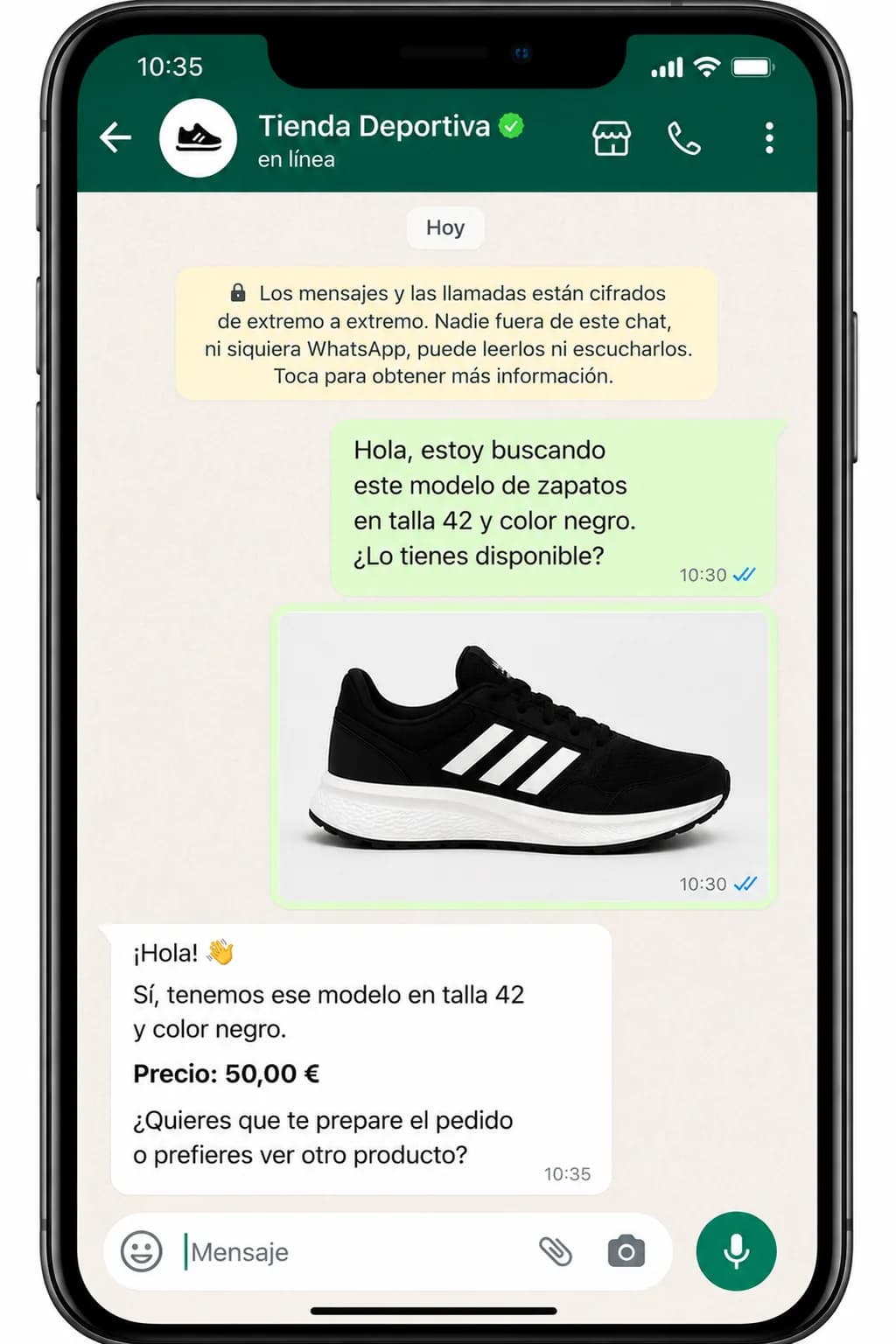 EVE responde con disponibilidad y precio